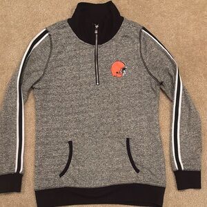 Gray & Black Cleveland Browns Juniors Quarter-Zip lightweight pullover